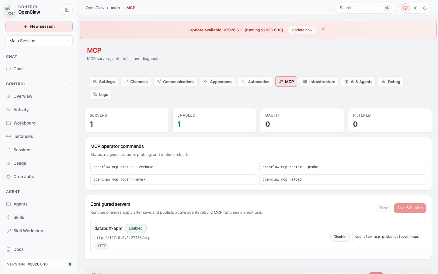OpenClaw MCP 配置列表