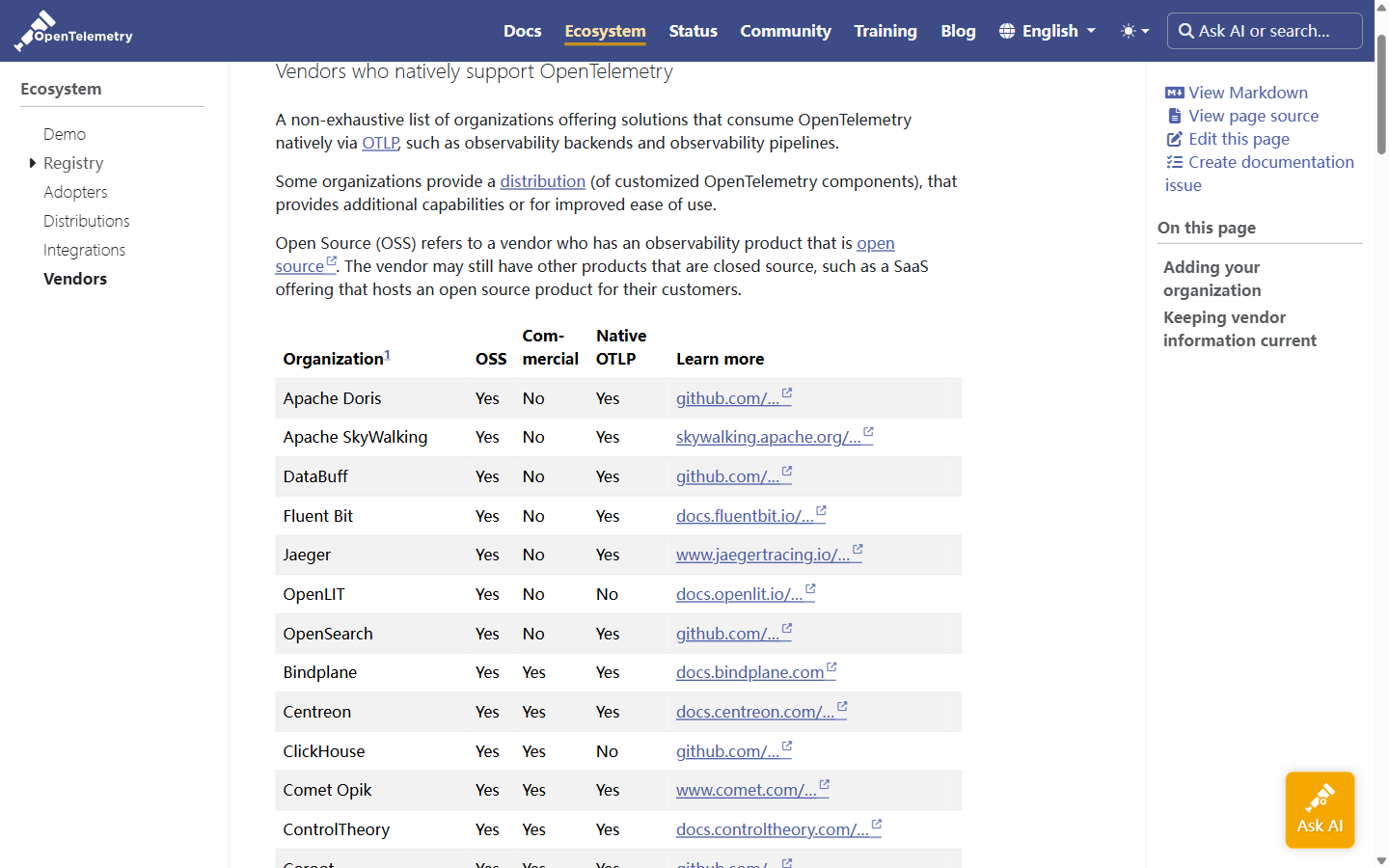 OpenTelemetry Vendors — DataBuff Native OTLP
