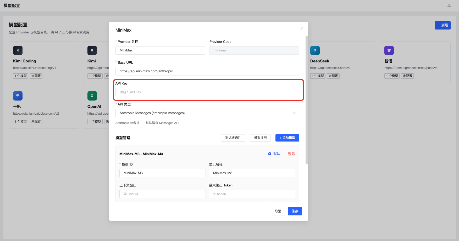 配置 API Key